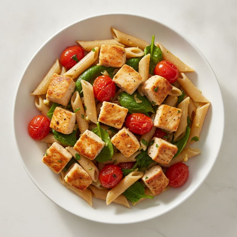 Lemon-Herb Chicken Pasta with Roasted Tomatoes