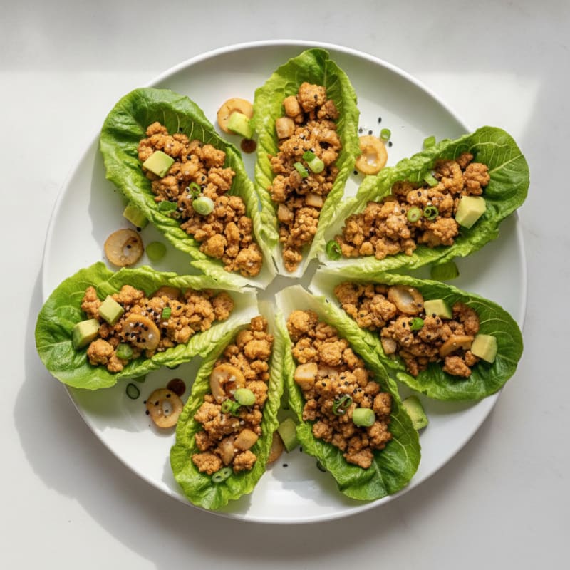 Ginger-Sesame Chicken Lettuce Wraps