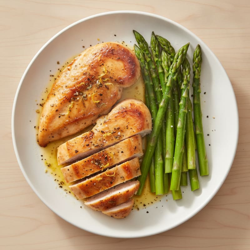 Lemon Herb Roasted Chicken with Asparagus