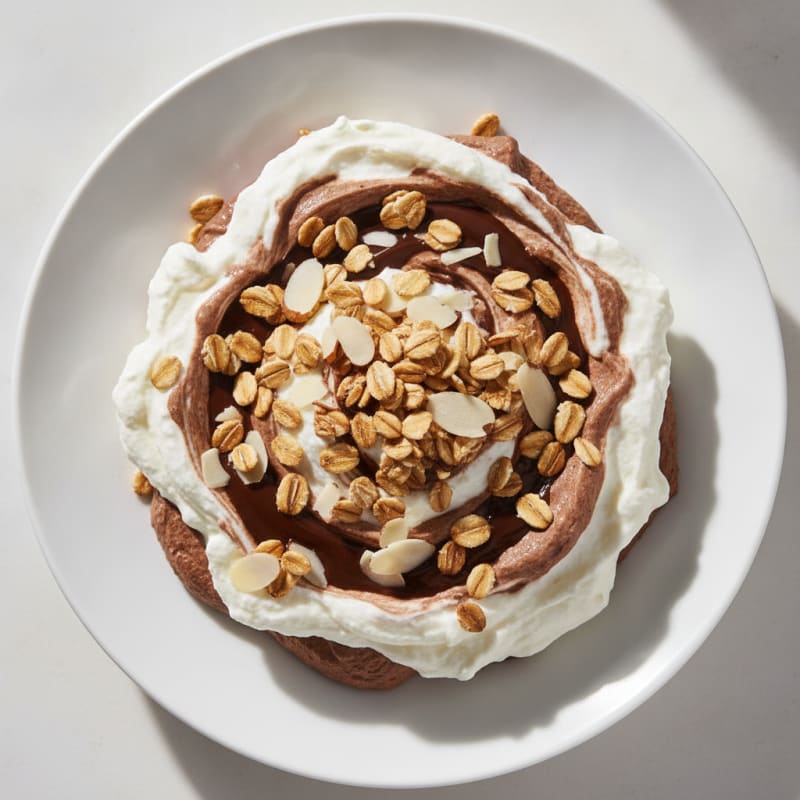 Silky Greek Yogurt Protein Mousse with Cocoa and Almonds
