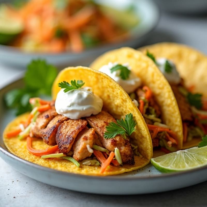 Crispy Citrus Pork Tacos with Fresh Slaw