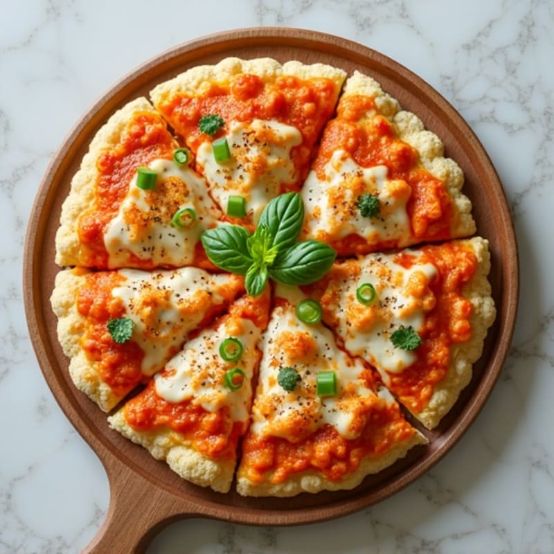 Cauliflower Crust Buffalo Chicken Pizza