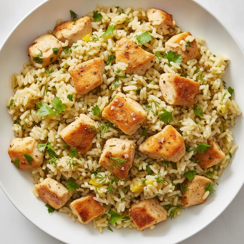 Lemon Herb Chicken Rice Pilaf