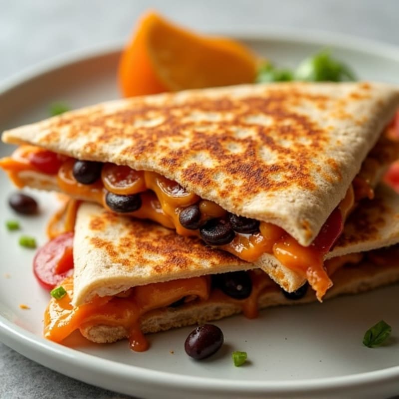 Crispy Whole Wheat BBQ Chicken Quesadilla