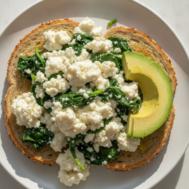 Egg White and Cottage Cheese Scramble with Spinach