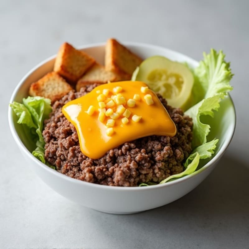 Creamy Ground Beef Big Mac Style Power Bowl