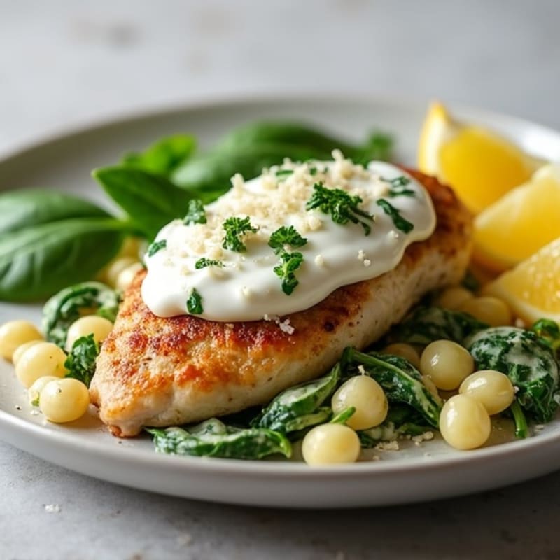 Creamy Spinach Artichoke Baked Chicken