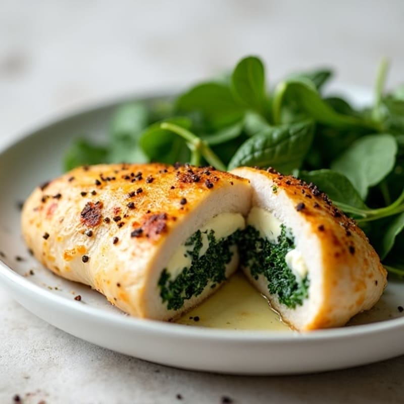 Creamy Garlic Spinach Stuffed Chicken
