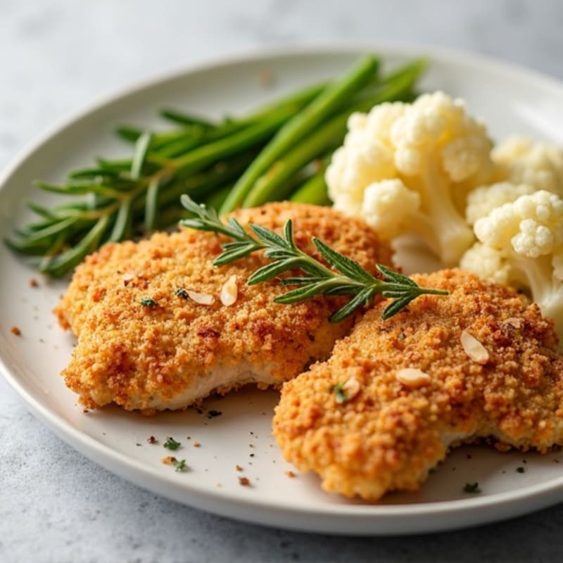 Crispy Almond-Crusted Chicken with Herb-Roasted Cauliflower