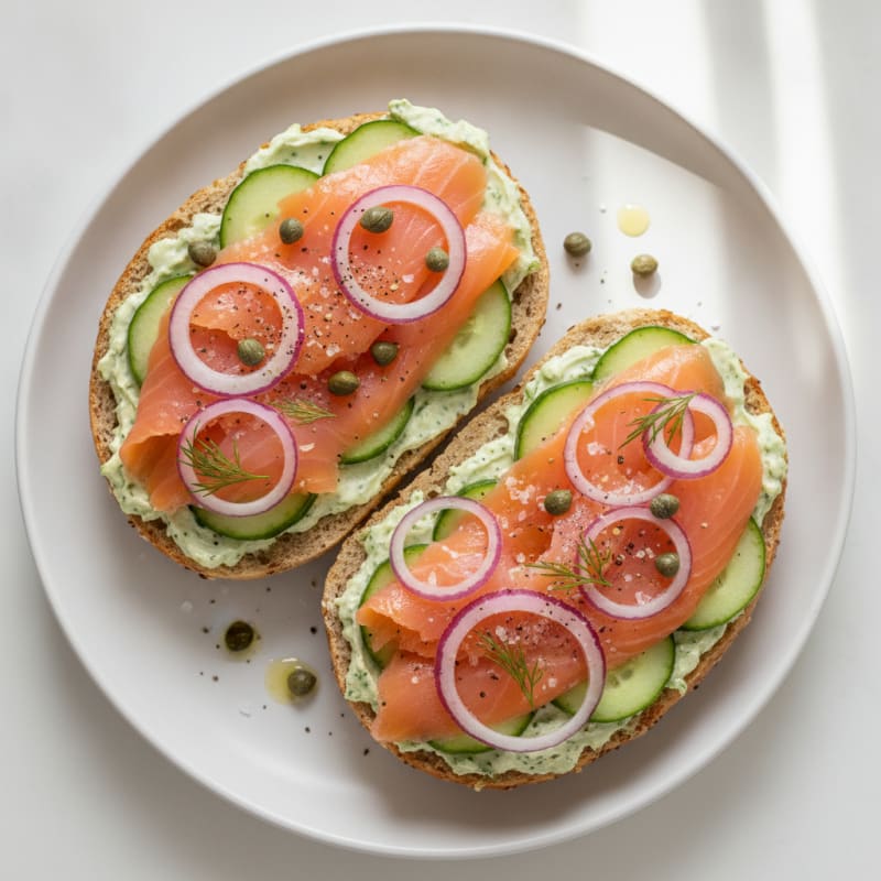 Smoked Salmon Bagel with Dill Cream Cheese