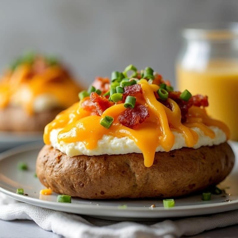 Crispy Baked Stuffed Potatoes with Lean Bacon and Sharp Cheddar