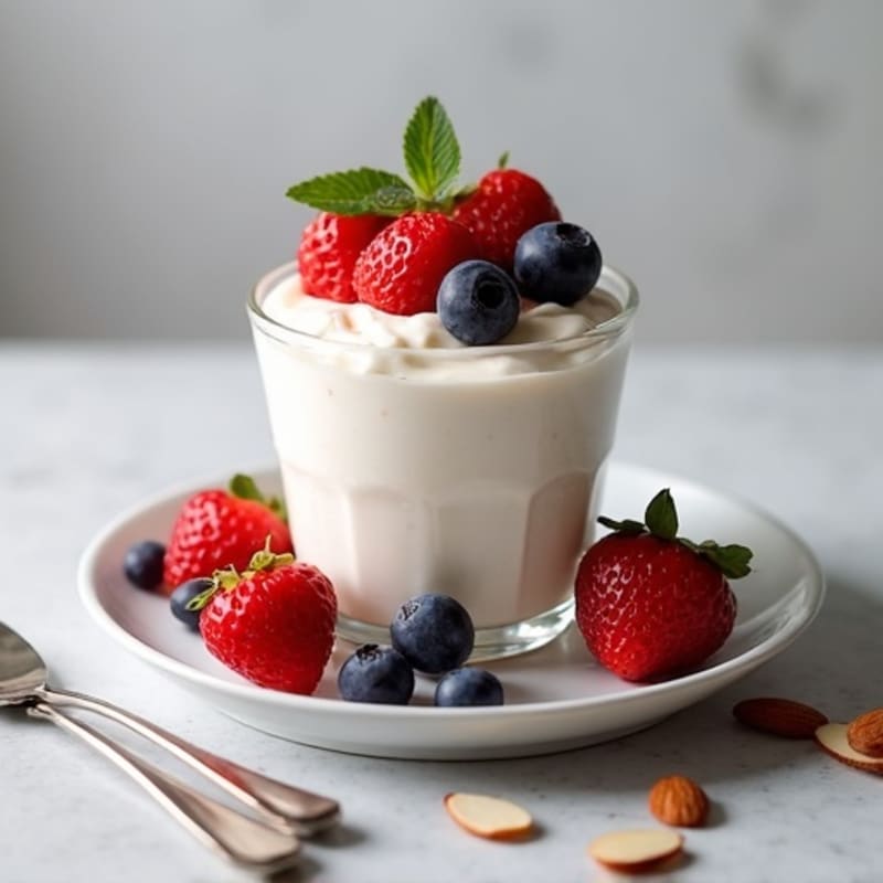 Creamy Greek Yogurt Protein Pudding with Berries