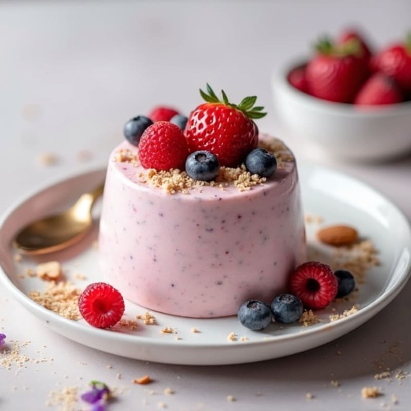 Greek Yogurt Protein Mousse with Mixed Berries