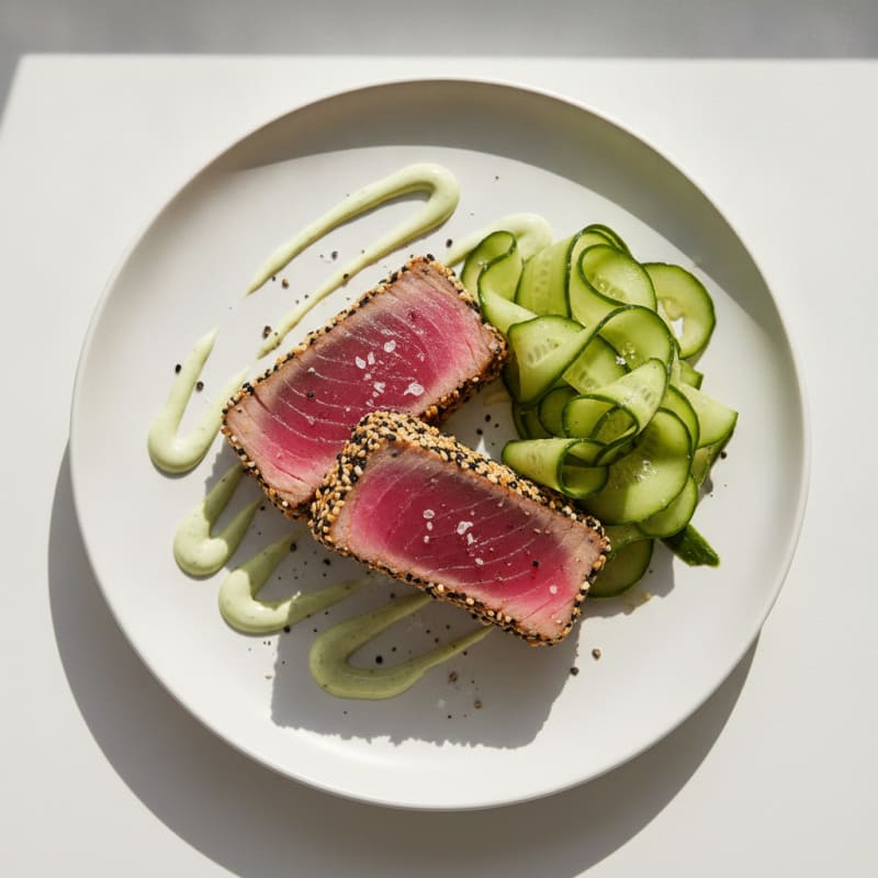 Pan-Seared Ahi Tuna with Wasabi Mayo