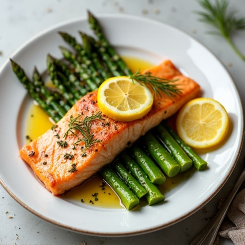 Lemon Herb Baked Salmon with Roasted Asparagus