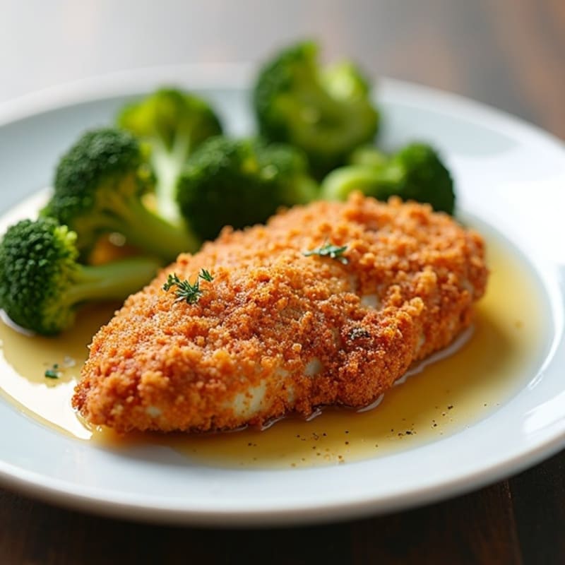 Air Fried Crispy Chicken with Roasted Broccoli