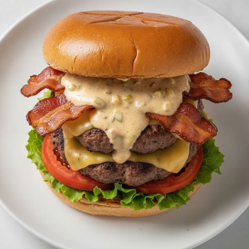 Double Bacon Cheeseburger with Secret Sauce