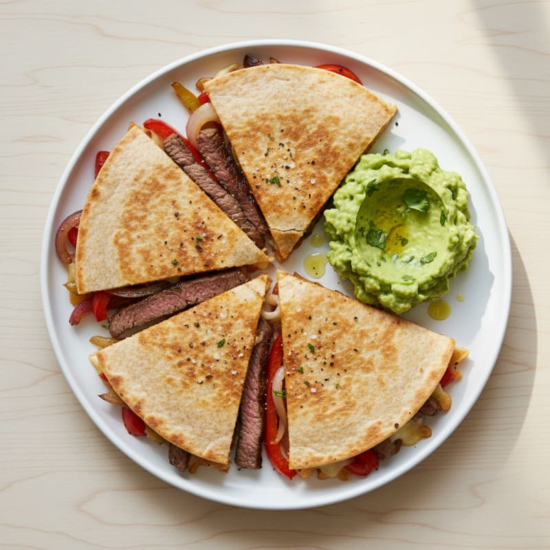 Carne Asada Quesadillas with Guacamole