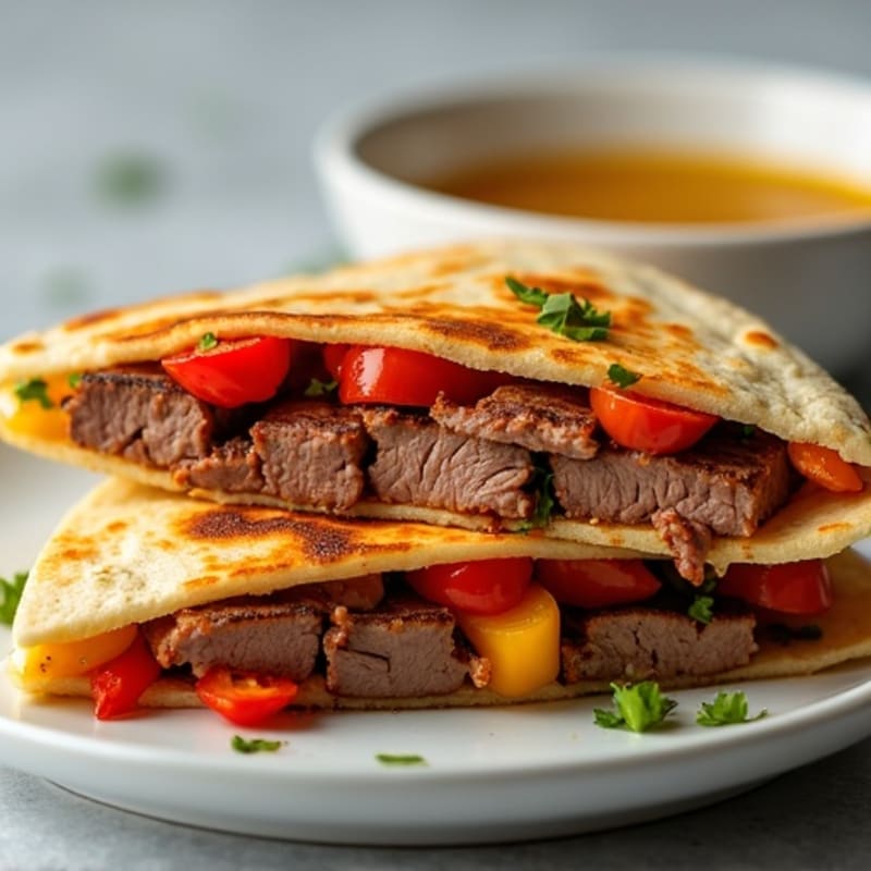 Grilled Steak and Bell Pepper Quesadillas