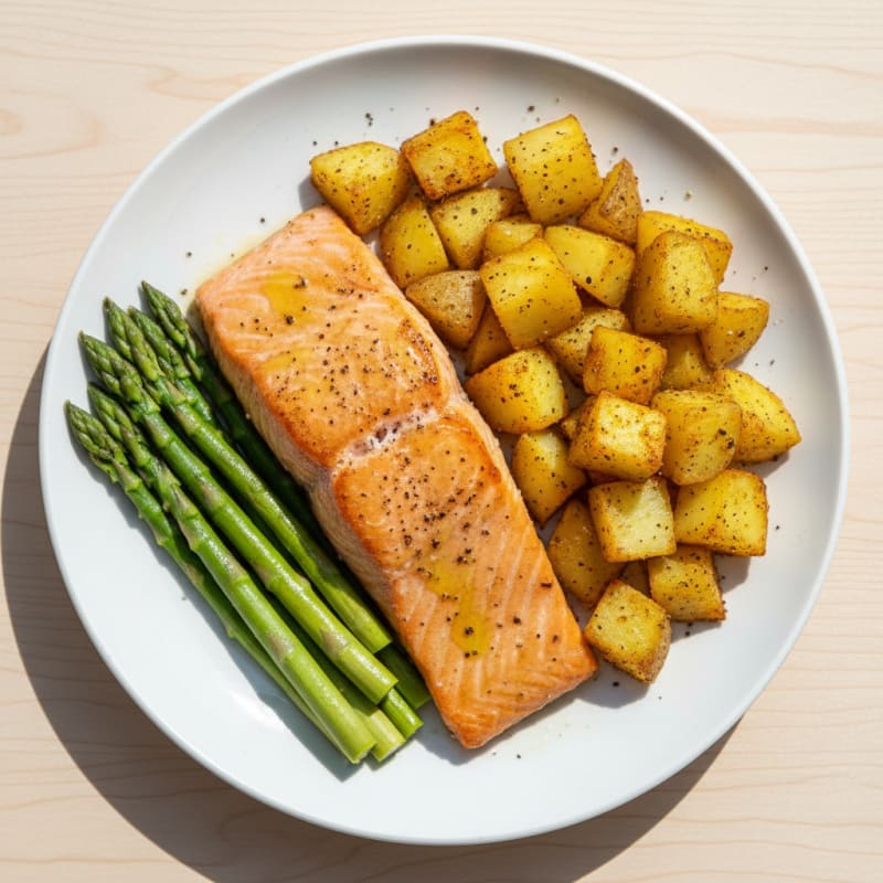 Golden Baked Salmon with Crispy Potatoes