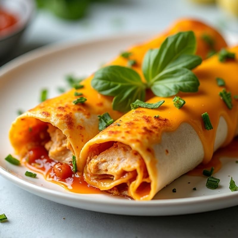 Baked Green Chile Chicken Enchiladas