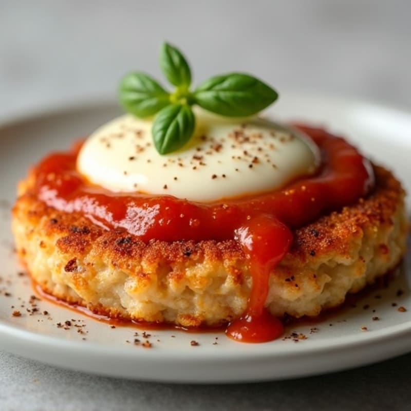 Crispy Chicken Patty with Melted Mozzarella and Fresh Marinara