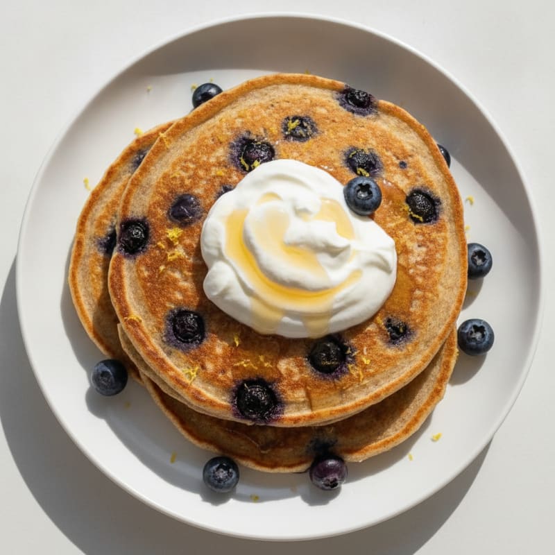 Blueberry Ricotta Pancakes with Lemon Zest