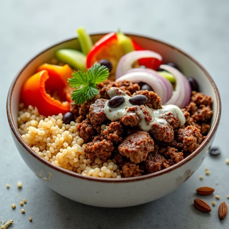 Seasoned Ground Beef Bowl with Special Sauce