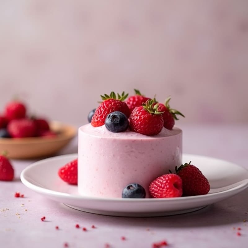 Silky Greek Yogurt Protein Mousse with Berries