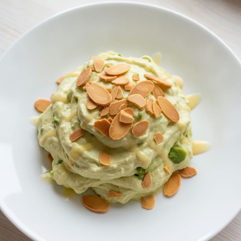 Protein Greek Yogurt Mousse with Sliced Almonds