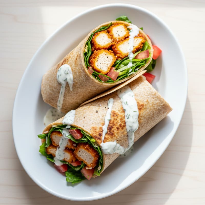 Crispy Buffalo Ranch Chicken Wraps