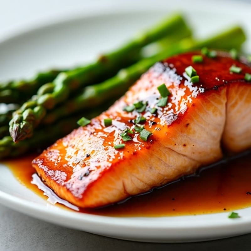Teriyaki Glazed Salmon with Roasted Asparagus