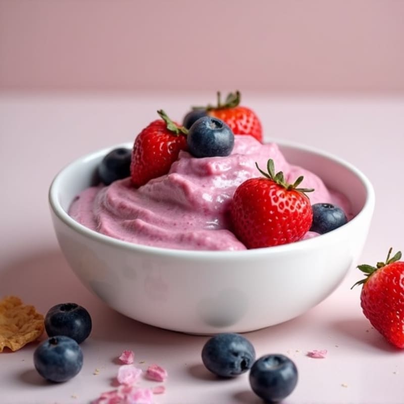 Silky Greek Yogurt Protein Pudding with Mixed Berries