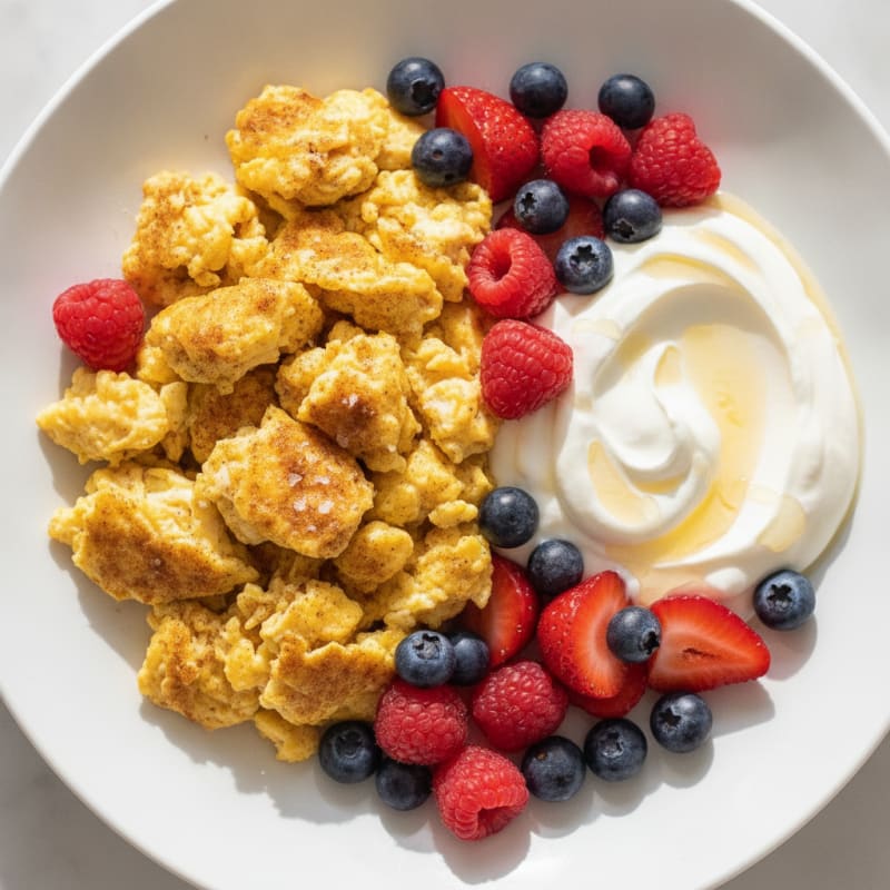 Cinnamon Berry Yogurt Scramble