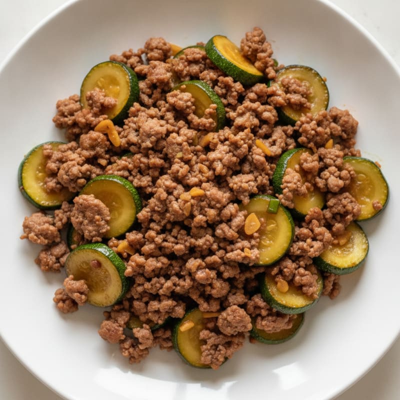 Lean Ground Beef and Zucchini Stir-Fry