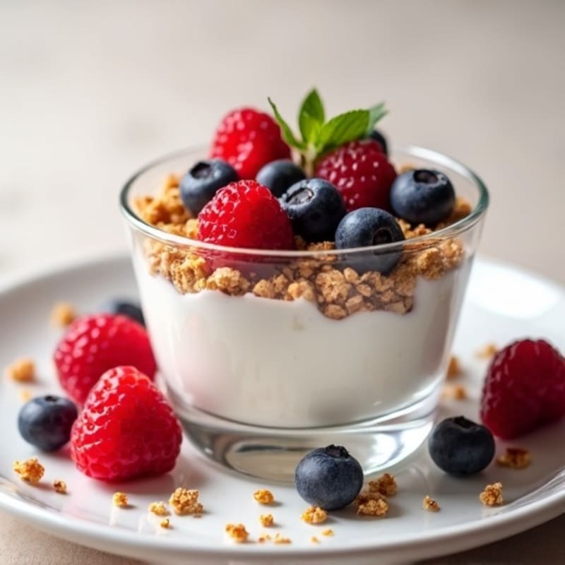Silky Greek Yogurt Protein Mousse with Berries