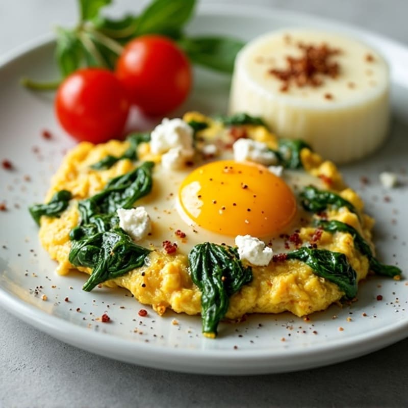 Protein-Packed Spinach and Feta Egg White Scramble