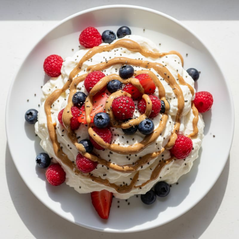 Silky Greek Yogurt Protein Mousse with Berries