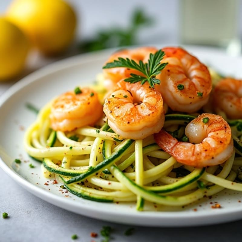 Pan-Seared Lemon Garlic Shrimp with Tender Zucchini Noodles