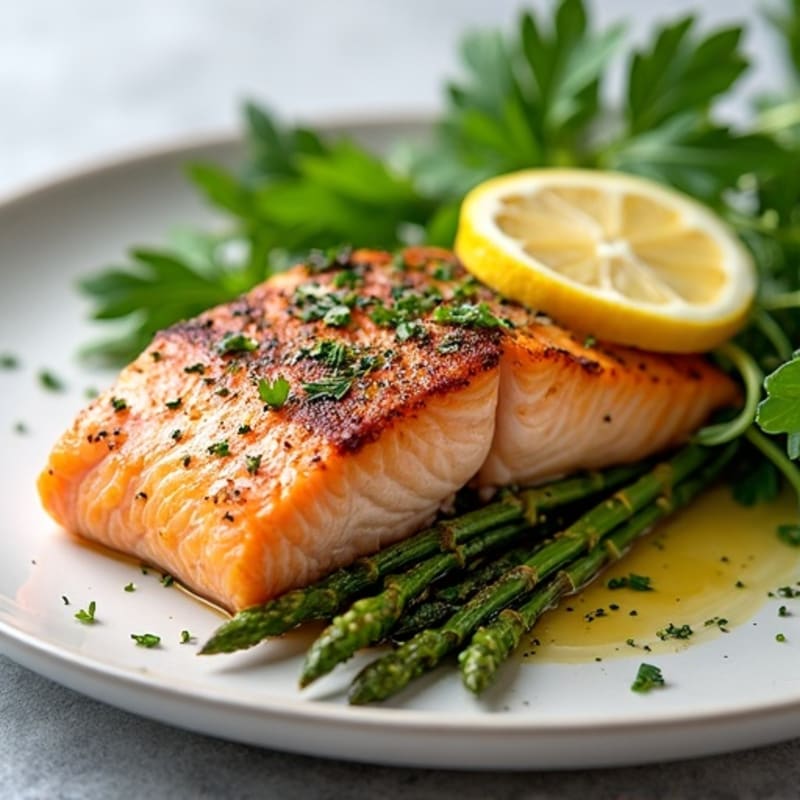 Flaky Roasted Salmon with Lemon-Herb Roasted Asparagus