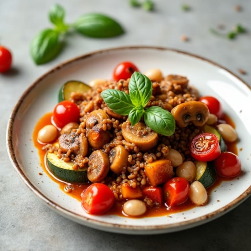 Hearty Mushroom Ragu with Roasted Vegetables