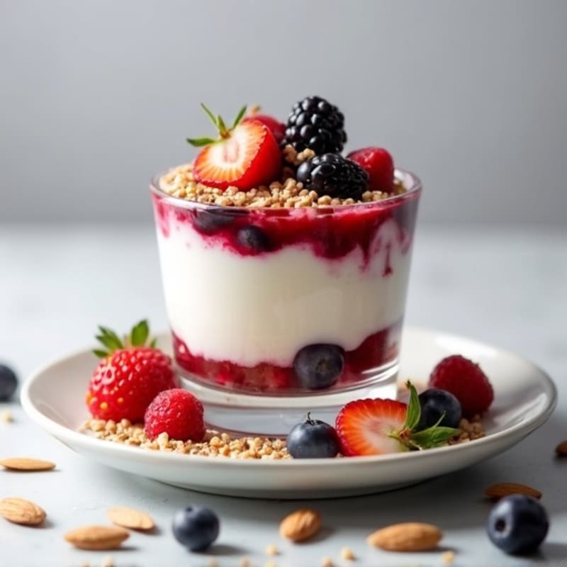 Greek Yogurt Protein Parfait with Mixed Berries