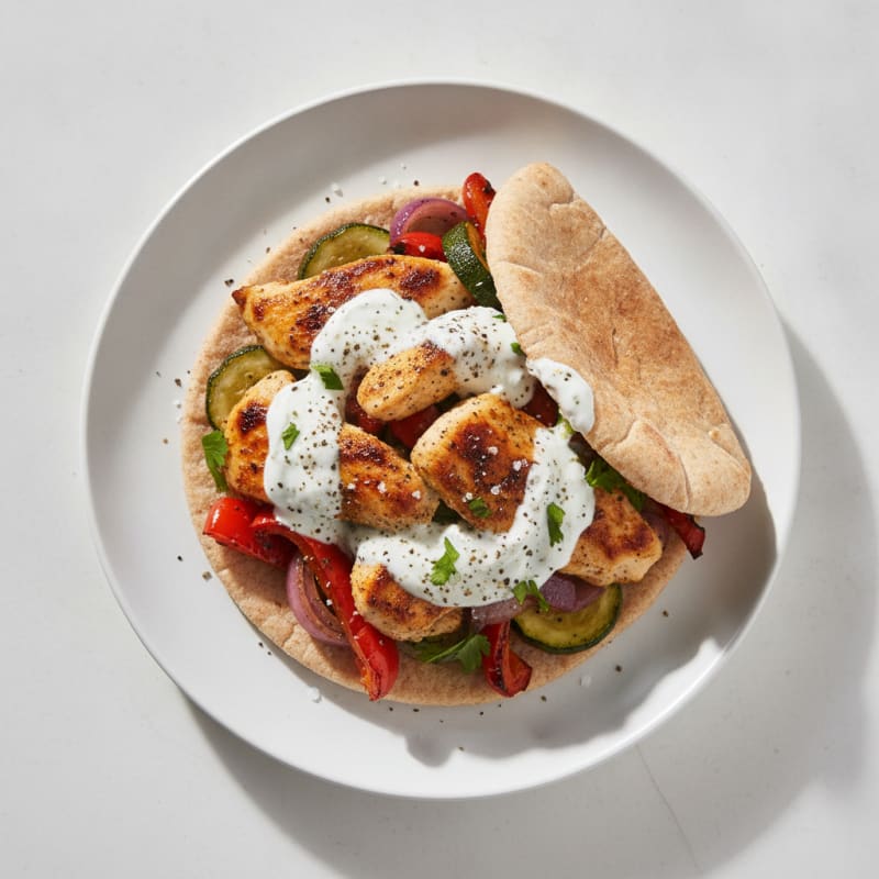 Chicken and Roasted Vegetable Pitta
