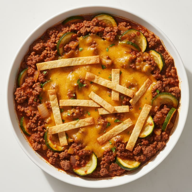 Lean Beef Zucchini Enchilada Skillet