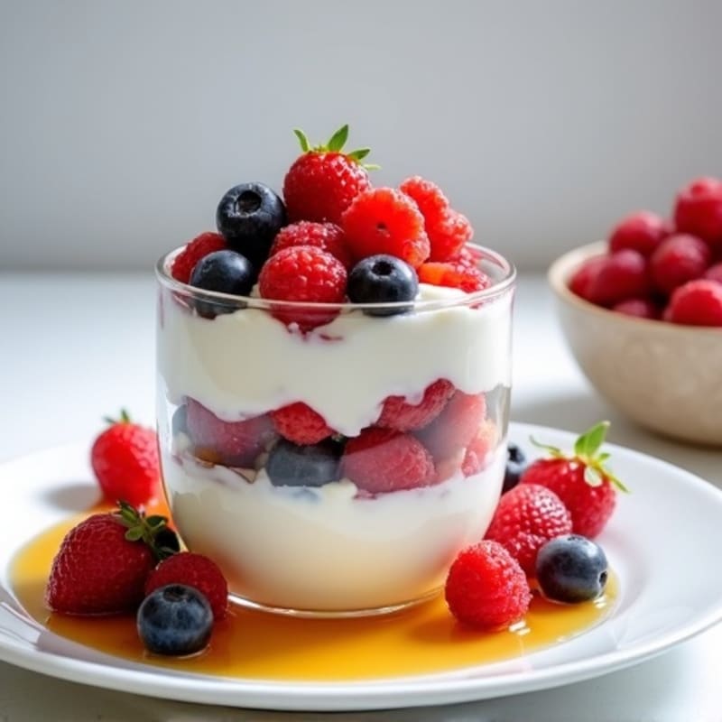 Greek Yogurt Protein Parfait with Mixed Berries