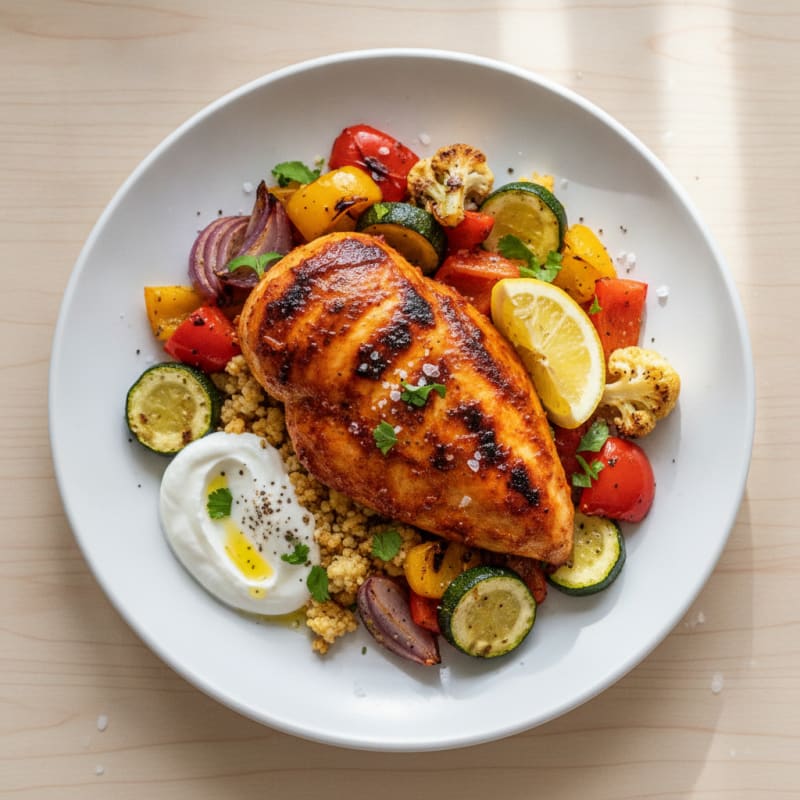 Spicy Harissa Chicken with Roasted Vegetables