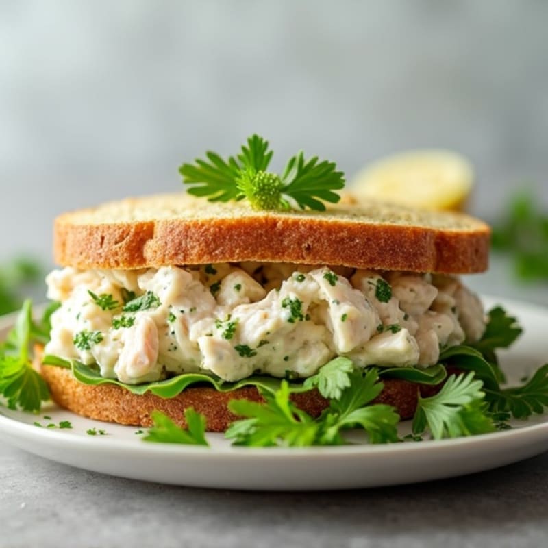Creamy Chicken Salad Sandwich with Fresh Herbs