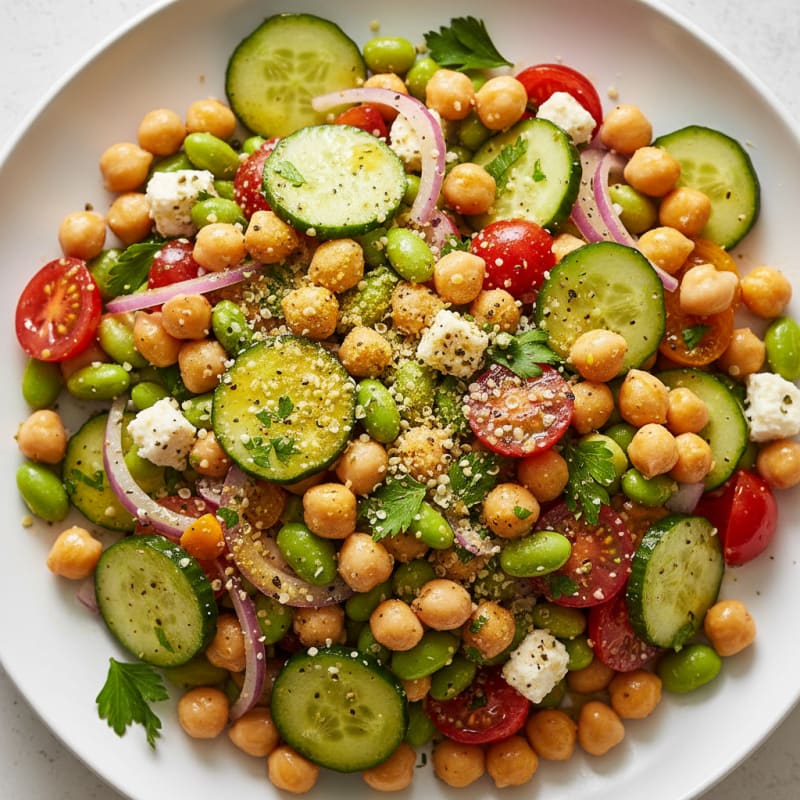 Mediterranean Chickpea Salad with Lemon-Herb Vinaigrette