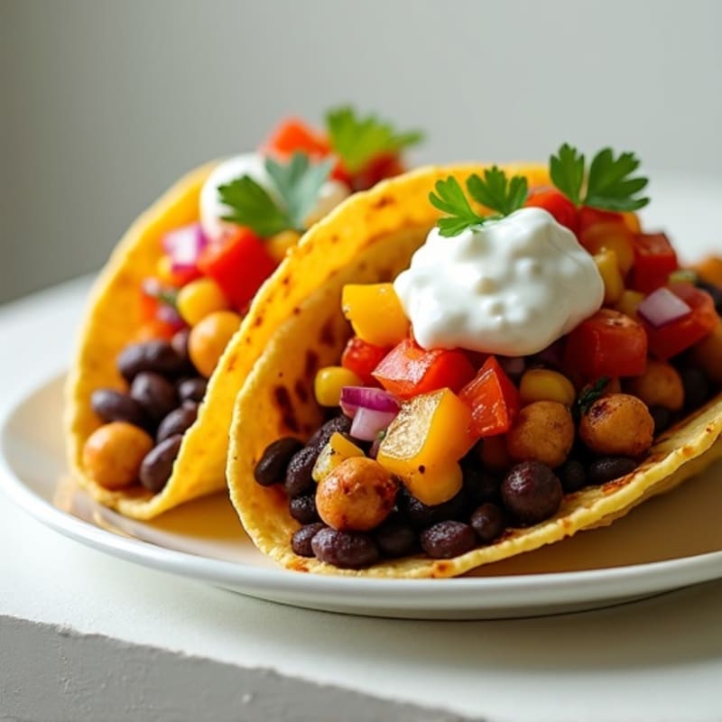 Crispy Black Bean and Chickpea Tacos with Fresh Sweet Corn Salsa
