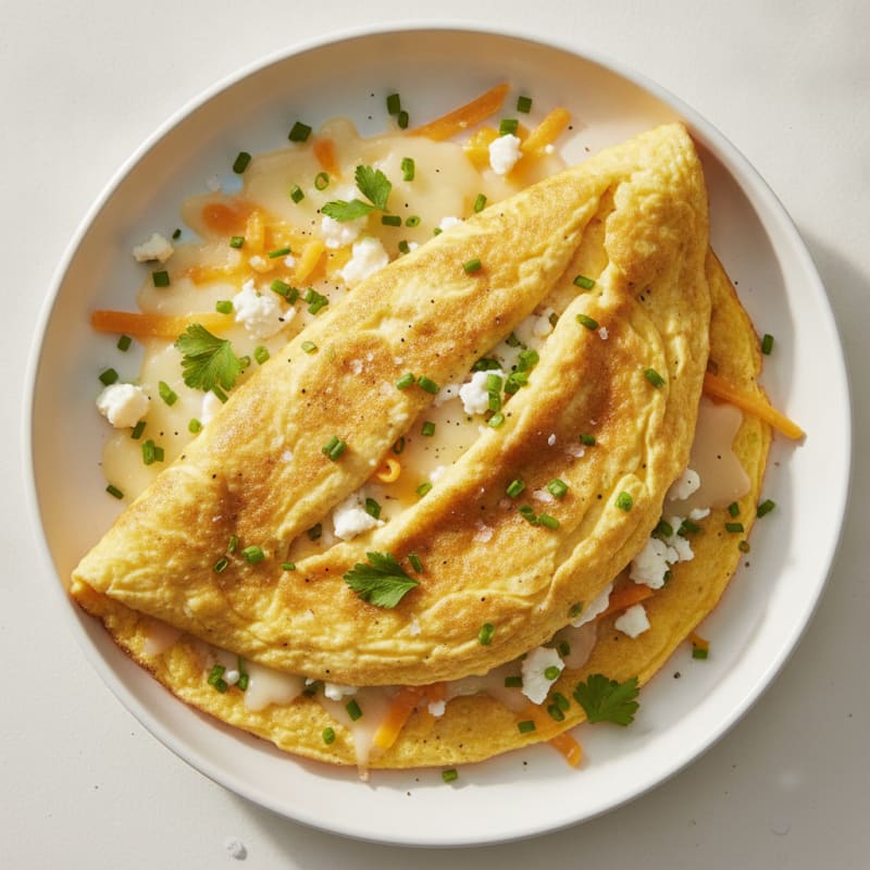 Fluffy Three-Cheese Herb Omelette